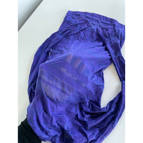 Athleta Top Women X Small Purple Shiva Sheer Striped Crew Neck Tee - Picture 8 of 8